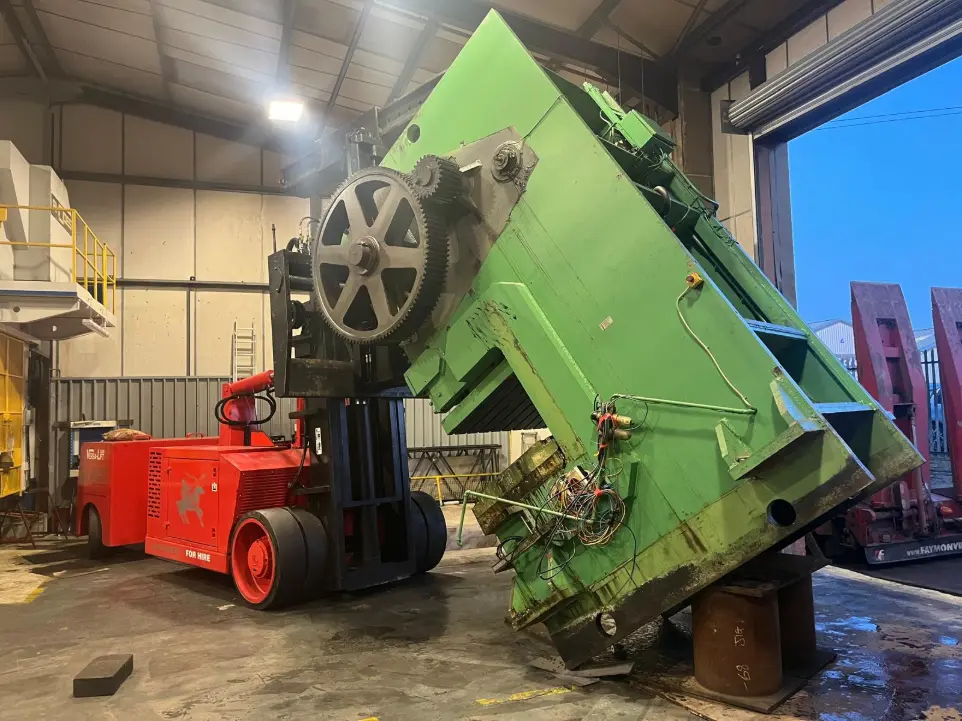 Machine being tilted