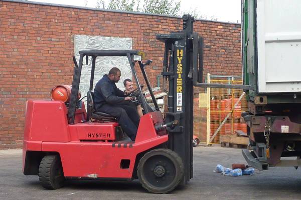 Forklift in action