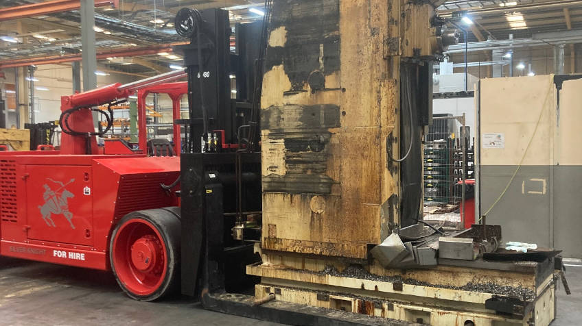 Heavy duty forklift in action